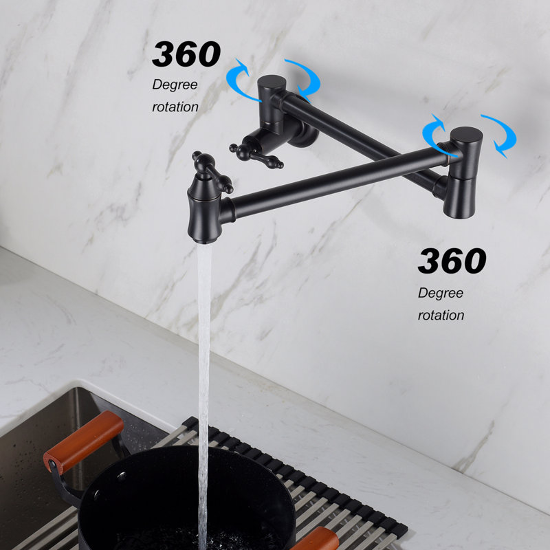 Robinet remplisseur de pot mural, Noir mat
