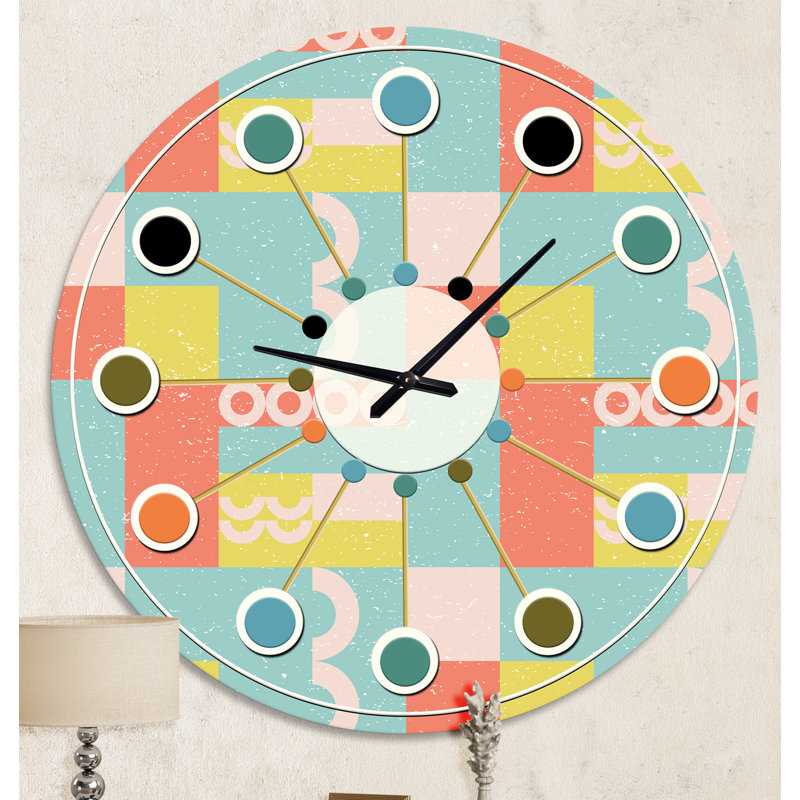Horloge murale rétro Mid-Century, Moyenne