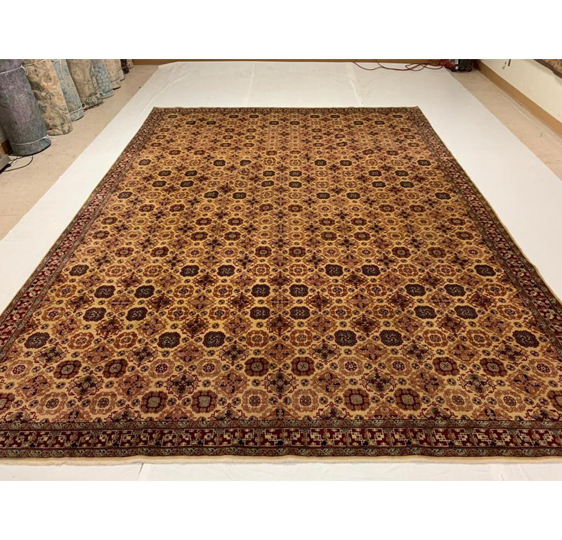 Tapis tribal turc à motif de chevrons rétro unique en son genre 9 pi 8 po x 13 pi 1 po Anatolian