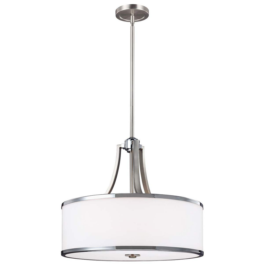 Danes 4 - Light Satin Nickel / Chrome Drum Pendant