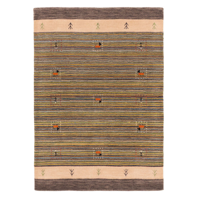Tapis multicolore Kashkuli Gabbeh 4 pi 0 po x 5 pi 9 po