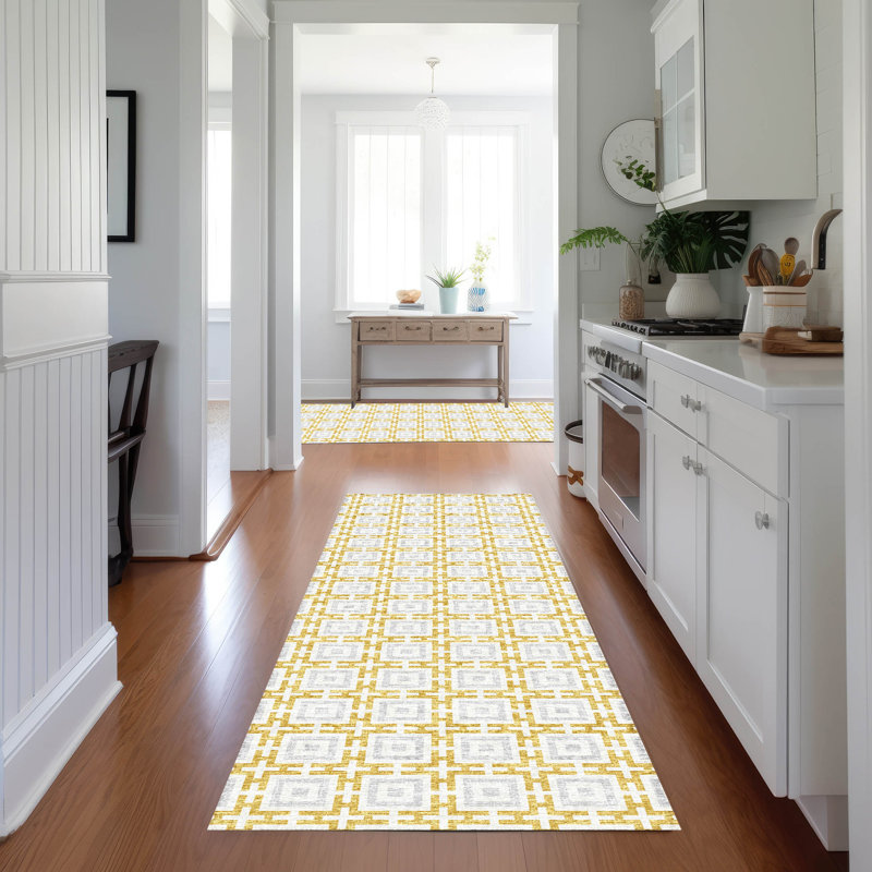Tapis intérieur / extérieur Loreen avec envers antidérapant, Tapis de couloir 2 pi 3 po x 7 pi 6 po