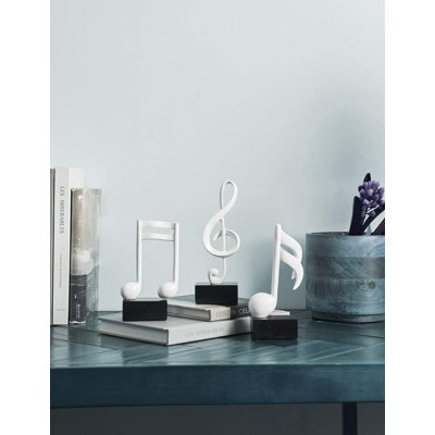 3 pièces note de musique décorative décoration musicale cadeaux table maîtresse sculpture piano statue blanc 7,5 pouces