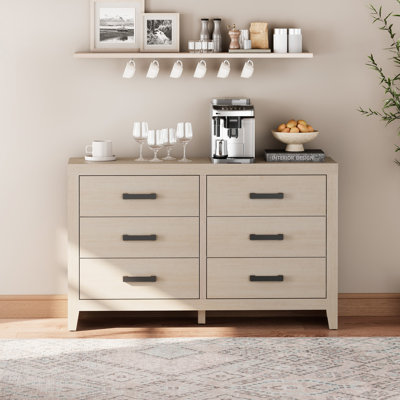 Commode double 6 tiroirs Rustic Brown