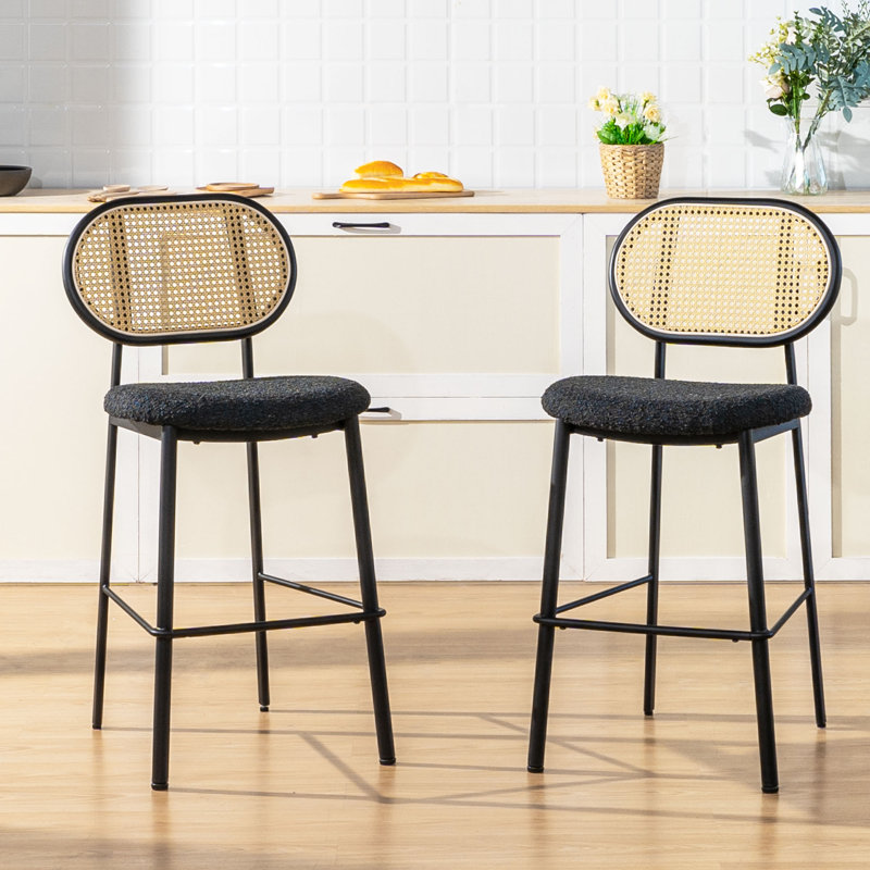 Tabouret de comptoir Adreina, Noir / noir