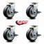 Caoutchouc sur roulettes pivotantes en aluminium