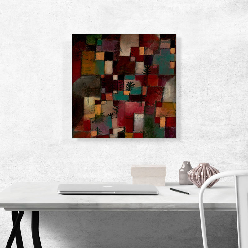 «Redgreen Rhythms 1920» par Paul Klee - reproduction d'art sur toile tendue, H 18 po x l 18 po x P 0,75 po