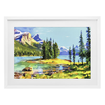 Alpine Mountain Solitude, reproduction sous verre encadrée, conception de John Jaster
