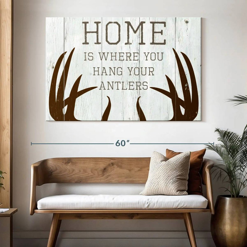 Kema Hang Your Antlers Wall Sign, 34" H x 51" W