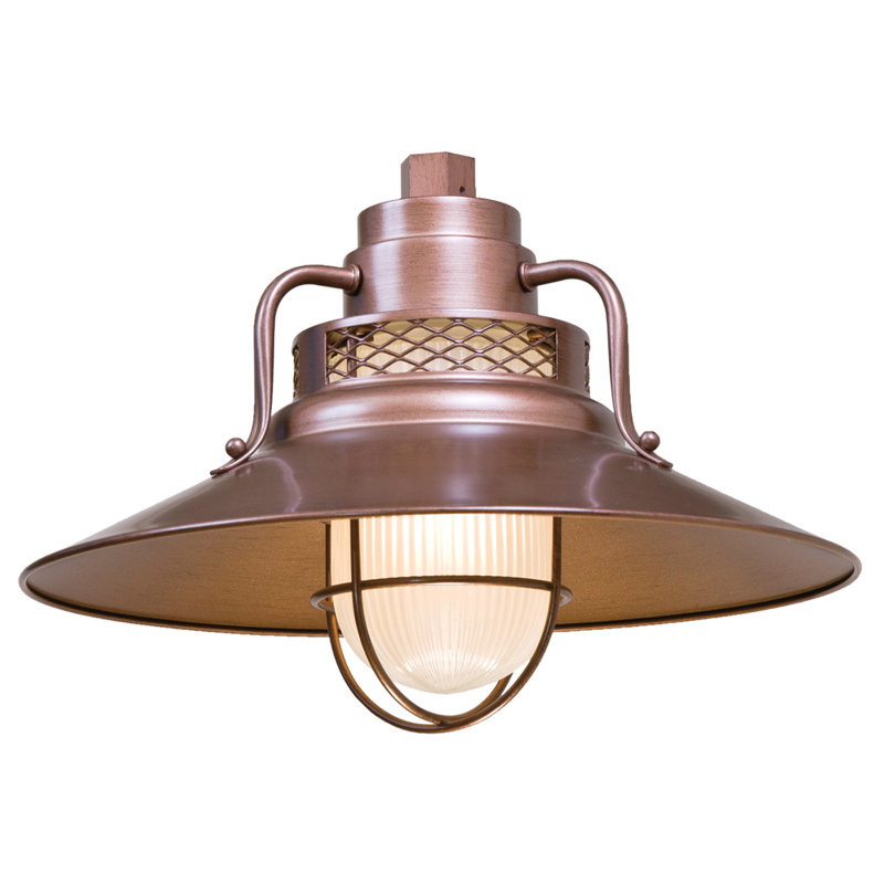Luminaire suspendu conique à 1 lumière Eliseo, H 9,5 po x l 14 po x P 14 po, Cuivre