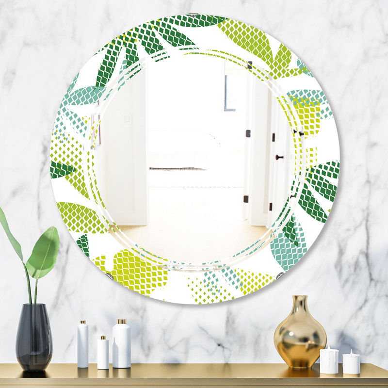 Miroir mural en trois plantes tropicales en mer iii, 31,5 po x 23,7 po