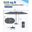 Grand parasol de patio de 15 pi avec base incluse, parasol de terrasse pour l'extérieur avec poignée à manivelle, parasol rectangulaire double face pour l'extérieur, le marché, le patio-964575568