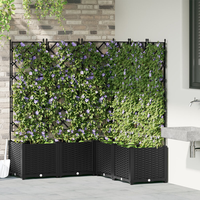 Garden Planters Poly Large Expandable Plant Stand, Black, 142cm H x 120cm W x 120cm D