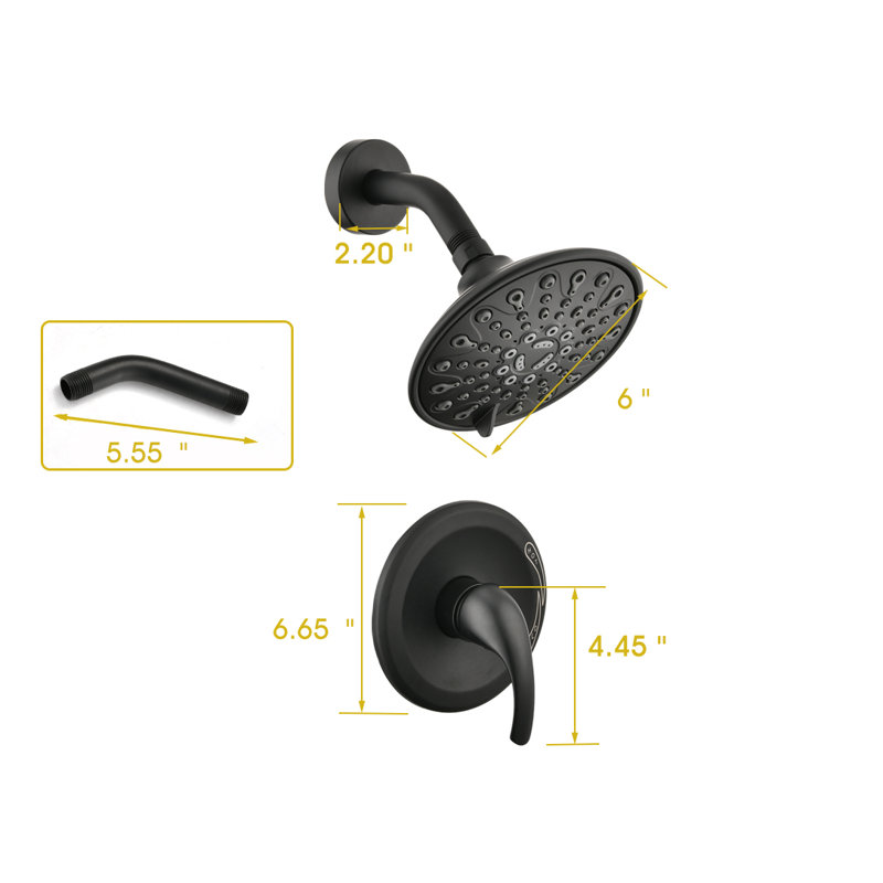 All-In-One Kit with Rough in-Valve, Matte Black