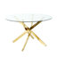 Round Glass Dining Table for 4 Tempered Glass Top Modern Small Round Dining Table Clear Circle Kitchen Table for Kitchen Office Living Room Dining Room-1990524932