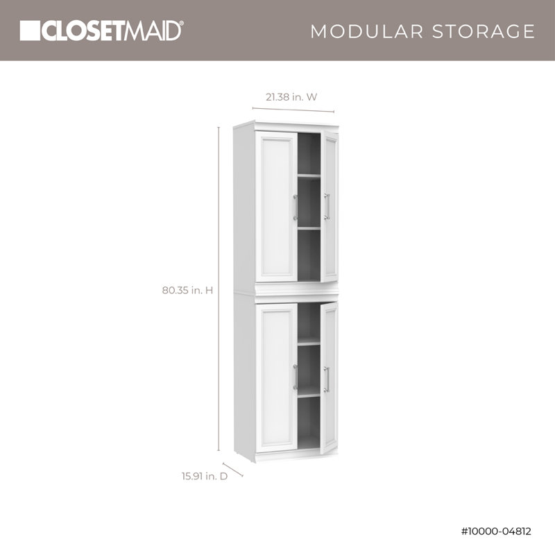 White Modular Storage Closet System with Doors