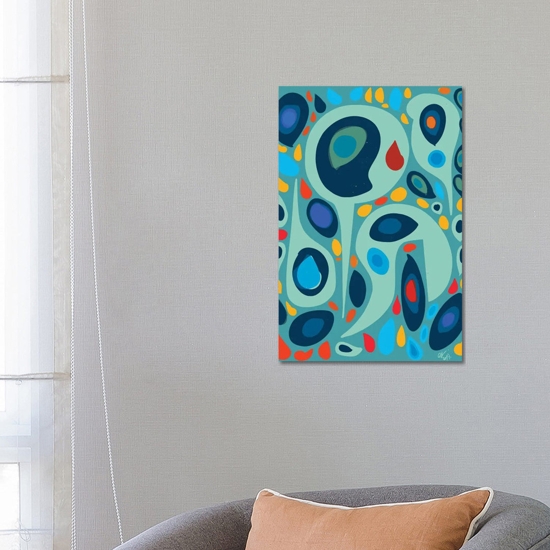 Blue Shapes Of Love von Emmanuel Signorino - Galerie-verpackte Leinwand Giclée auf Leinwand