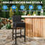 Set of 4 Wicker Bar Stools – Premium Rattan Outdoor Patio Chairs with Armless Bar Height & Soft Seat Cushions