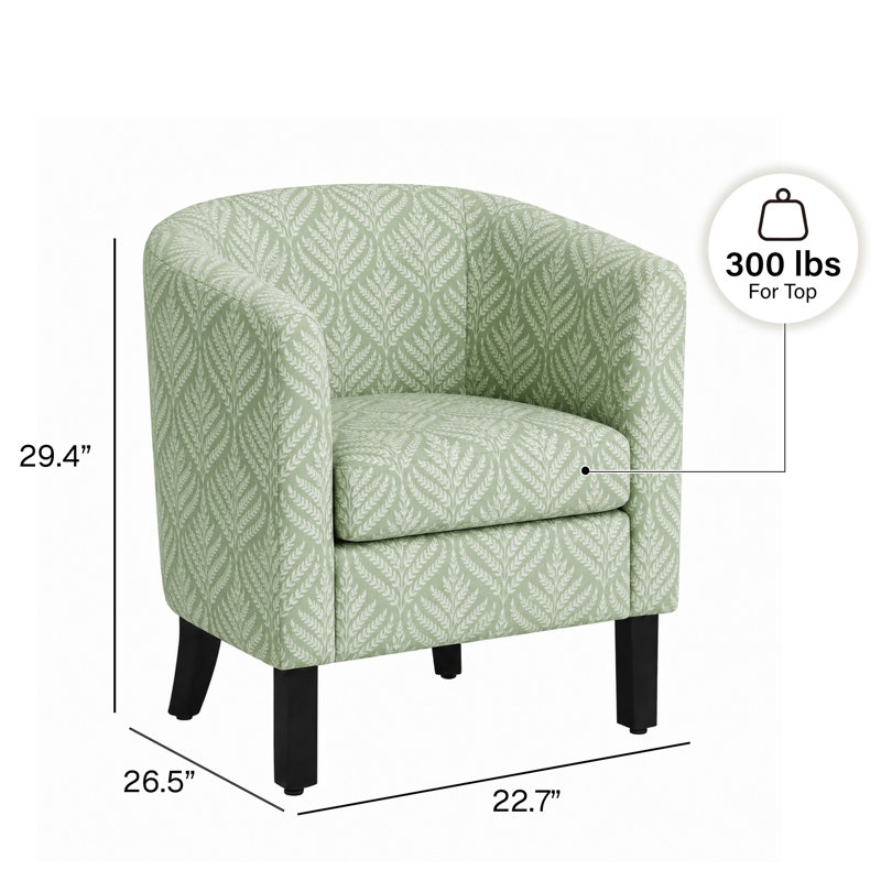 Fauteuil demi-tonneau Modern, Vert fronde