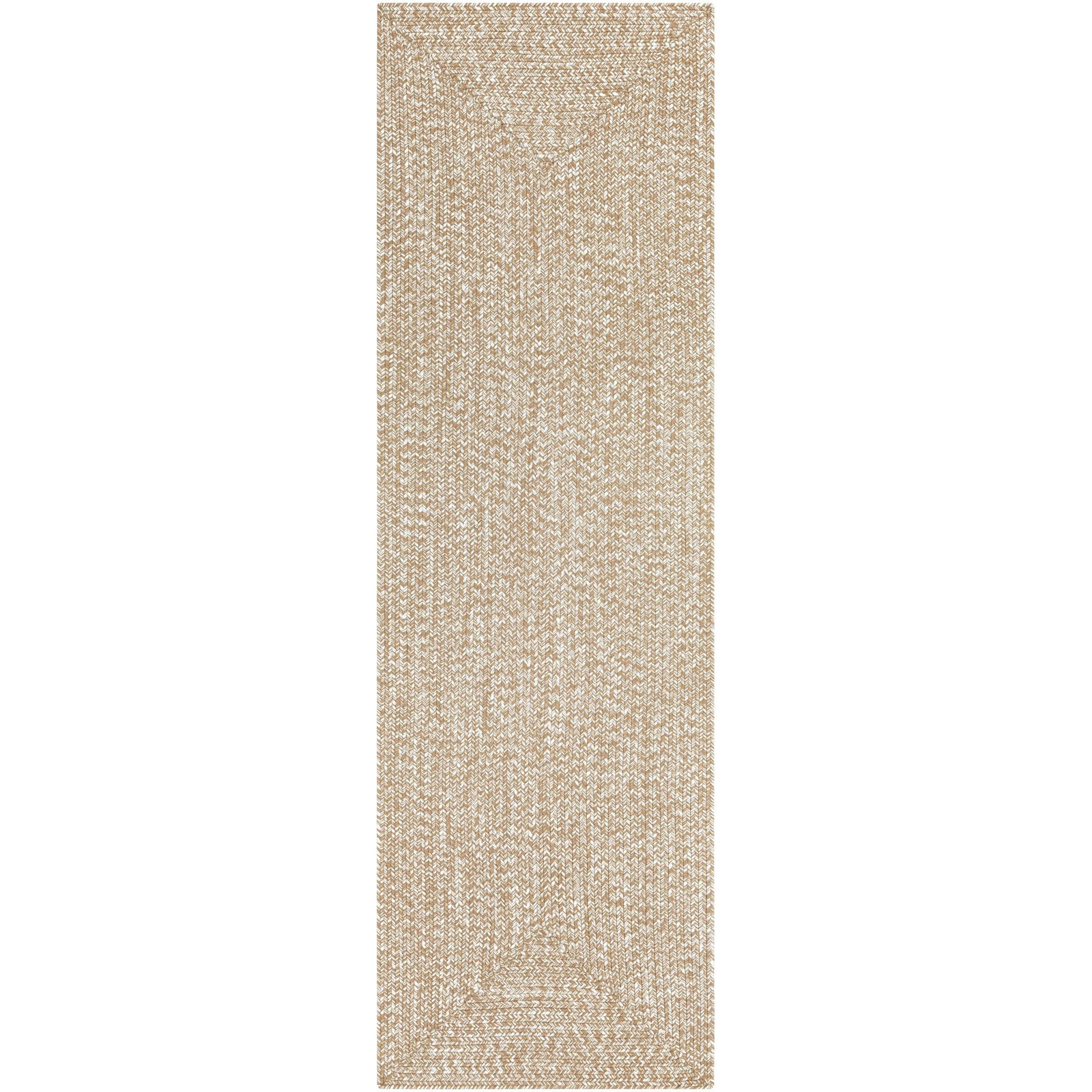 Leroux Beige Indoor/Outdoor Rug, Runner 2'6" x 8'