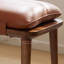 Banc rembourré en cuir massif brun-828419014