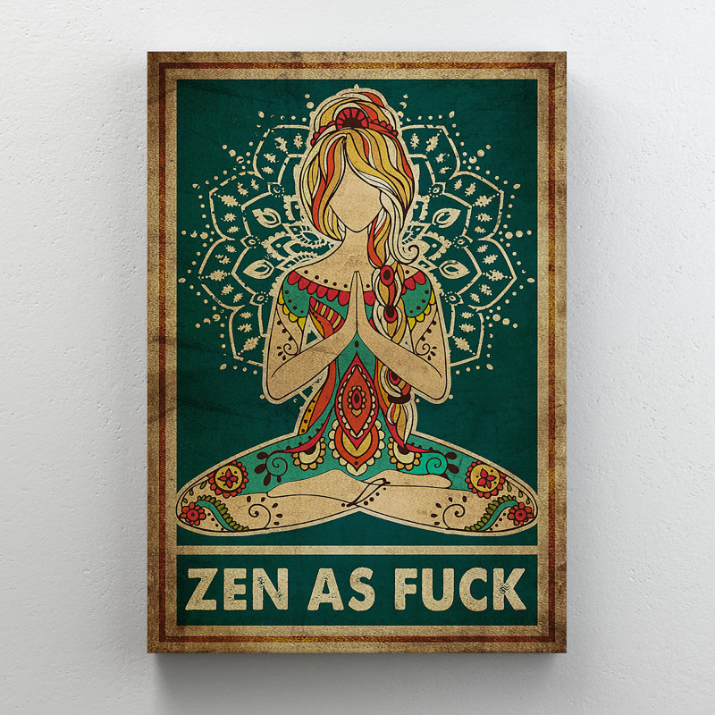 «Girl Focusing On Meditation - Zen AF», reproduction d'art graphique sur toile tendue, H 36 po x l 24 po x P 2 po