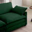 Mid-Century Modern 3-Seater Sectional Sofa With 2 Arm Pillows And 3 Throw Pillows,Green Corduroy Fabric