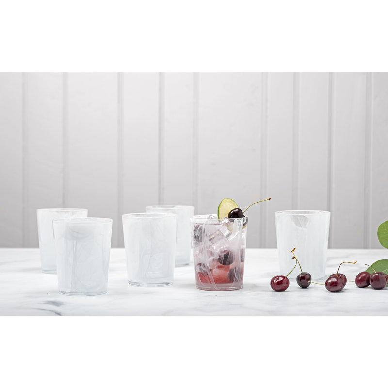 Fortessa Swirl Glass, 11 Oz. DOF, Swirl Ink, White