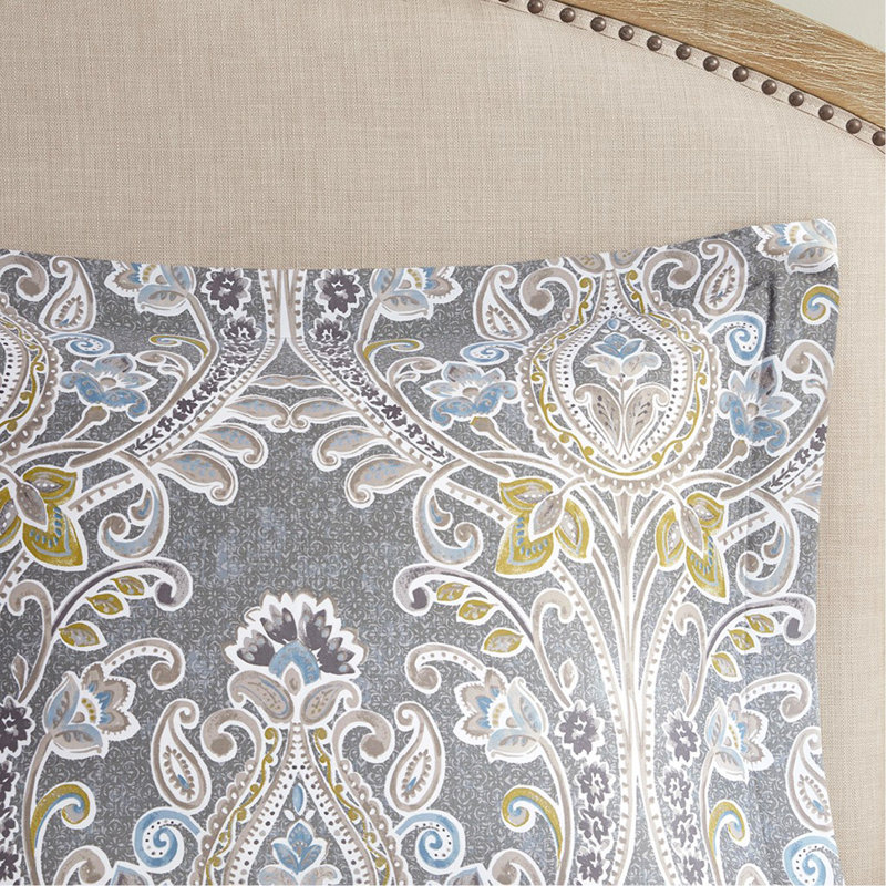 Ensemble de housse de couette en coton 5 pièces très grand gris