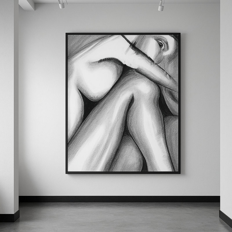 Art mural encadré Quieturrender par Kasian Art Studio - cadre noir