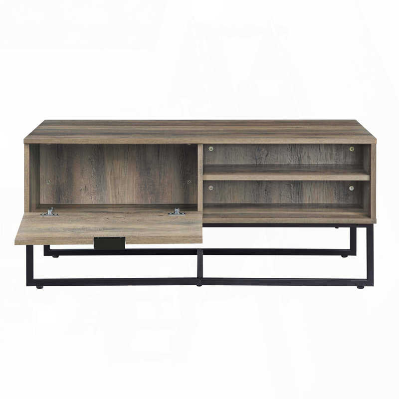 Oak & Black Finish Coffee Table