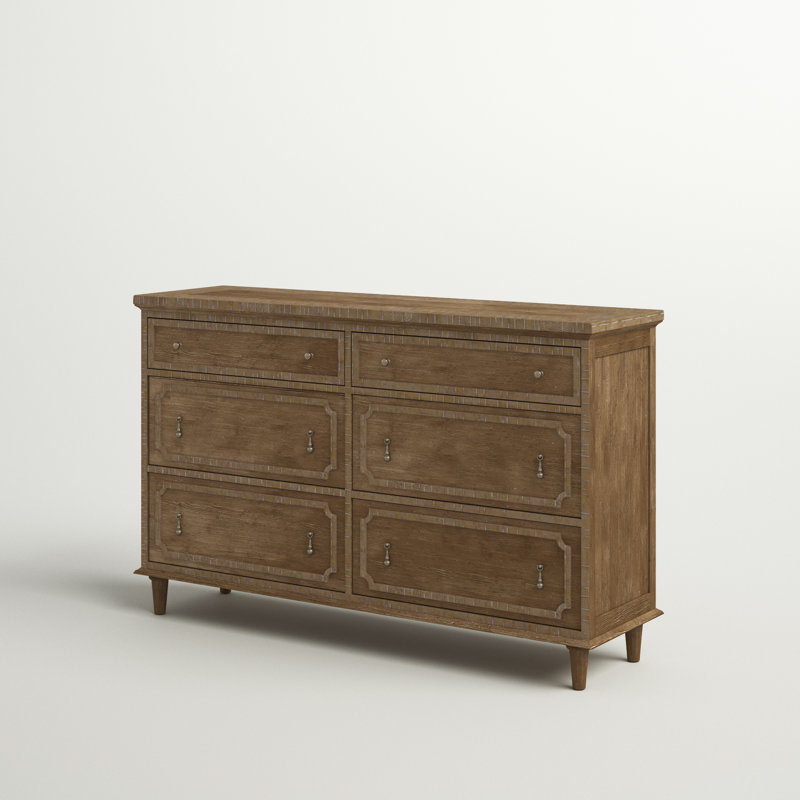 Marlo 64" W 6-Drawer Solid and Manufactured Wood Dresser
