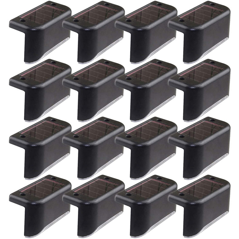 Ensemble de lumières DEL noires à basse tension intégrées à énergie solaire