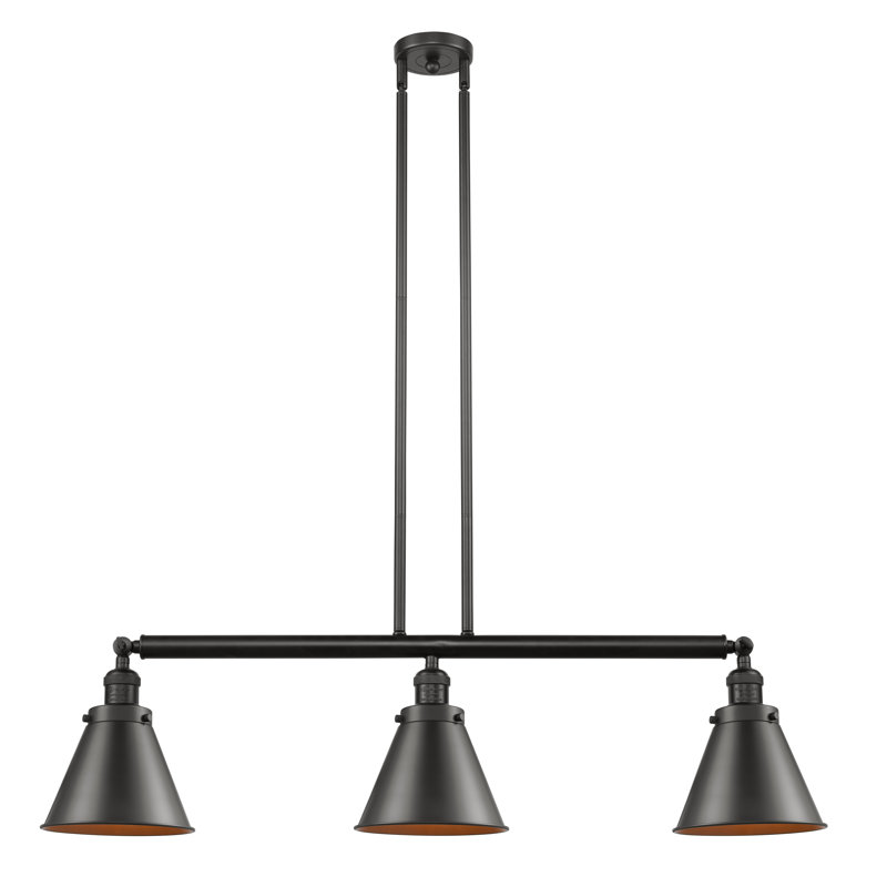 Luminaire suspendu linéaire à 3 lumières pour îlot de cuisine Leija, Ampoule non incluse, Bronze huilé, Bronze huilé