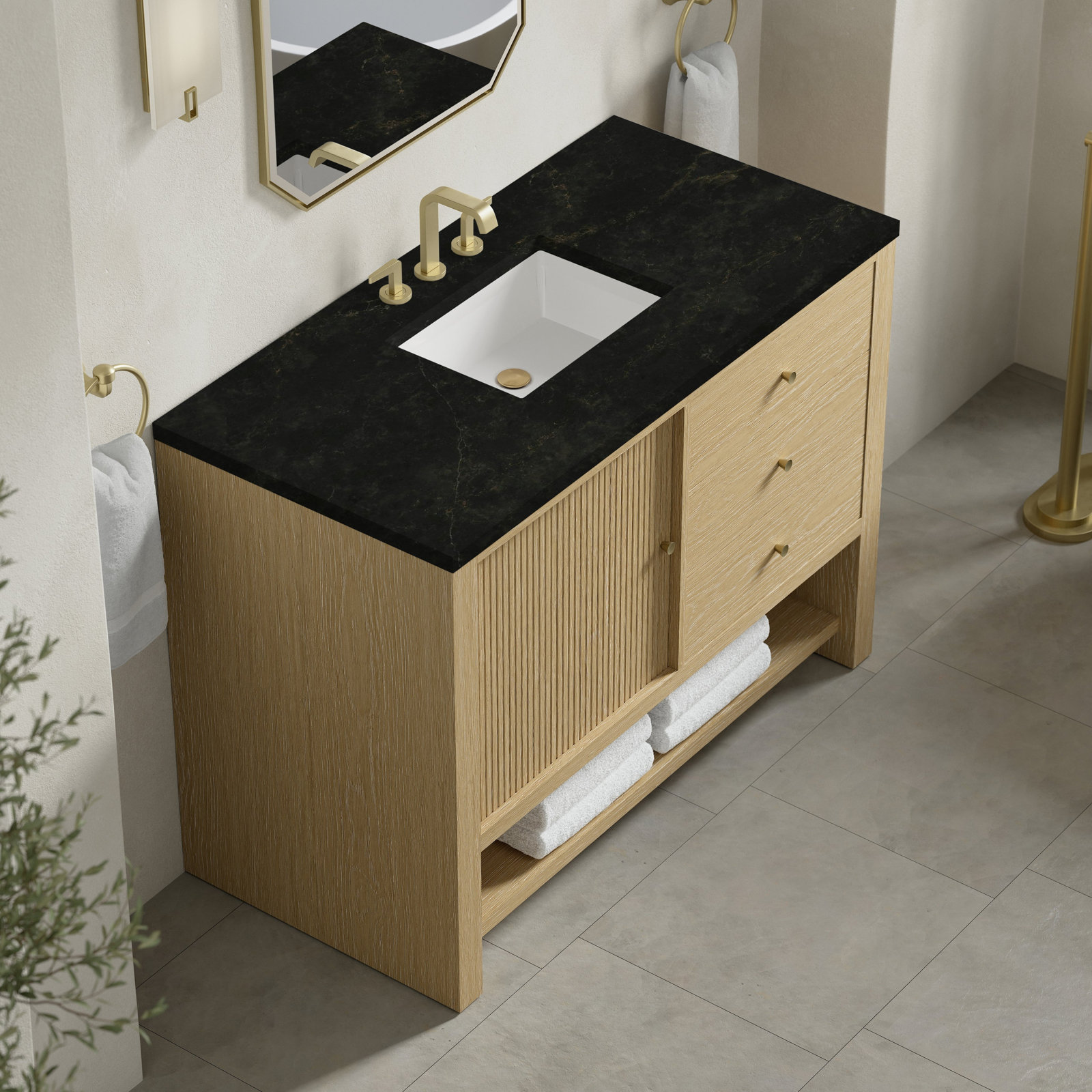 Marigot 48'' Single Bathroom Vanity, Phantome Eclos, 8" Widespread