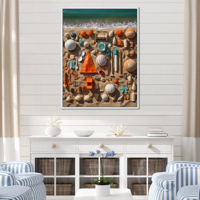 «Beach Jouets Collage I» - reproduction sur toile de plage