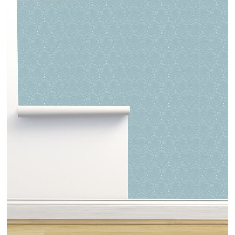 Rouleau de papier peint texturé L 2,16 pi x l 5 po Monor Designs, Bleu ciel