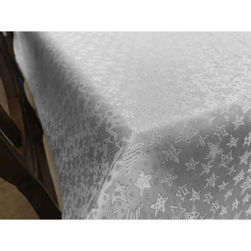 Linge de table Kalvi Brocade, Argent, 144 po x 56 po