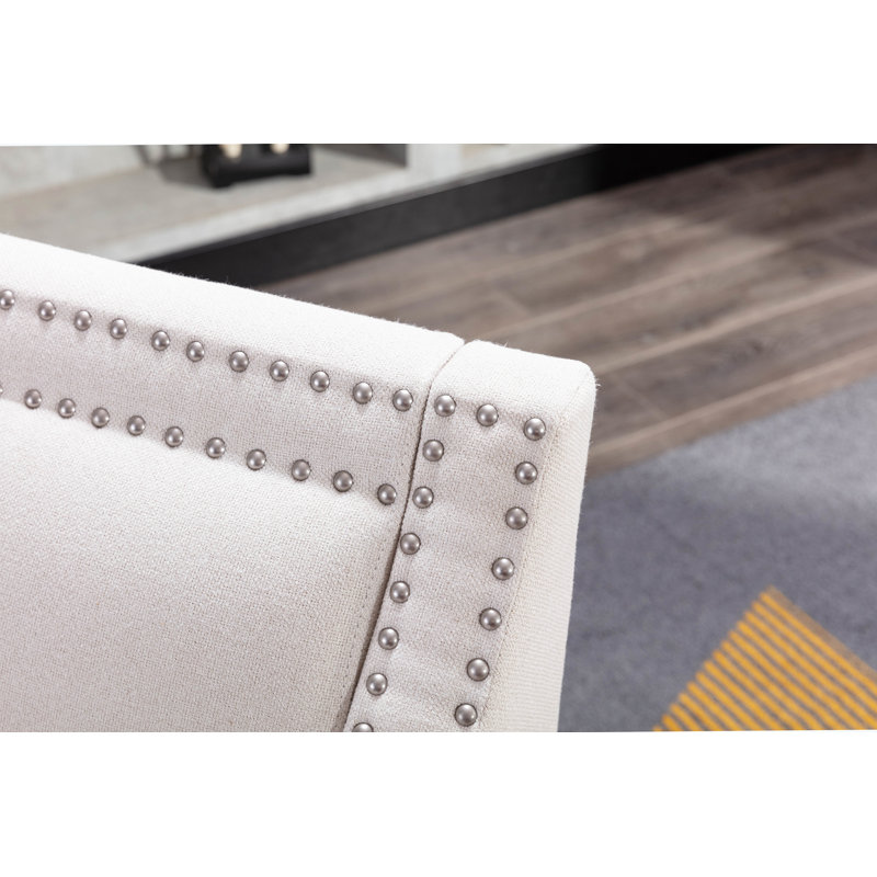 Méridienne capitonnée de 26,8 po de largeur, Beige