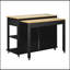 Îlot de cuisine de 47 po avec table de salle à manger, rangement interne et prise de courant pour cuisine moderne