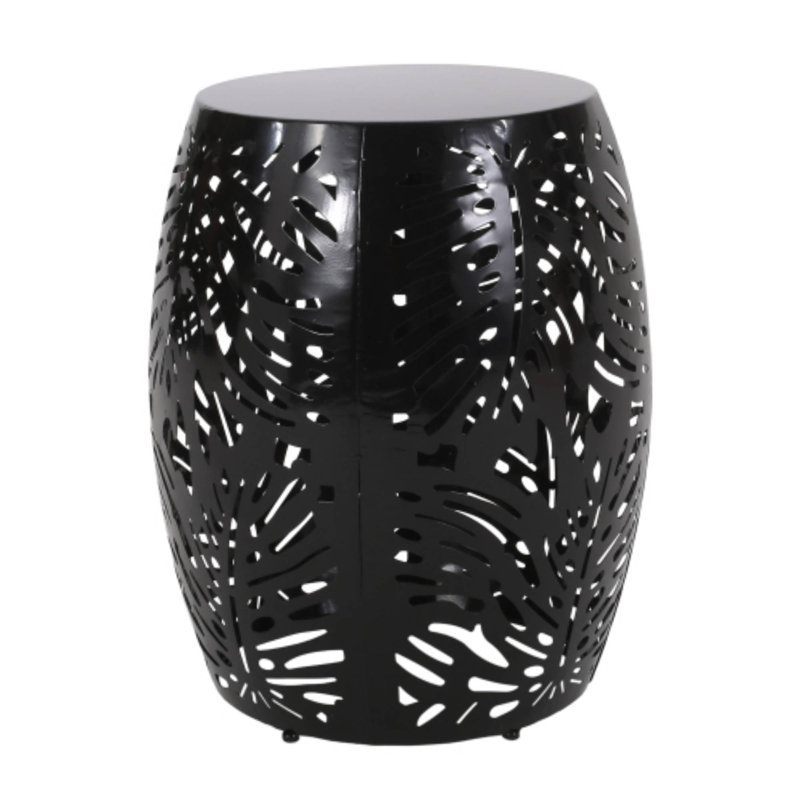 Metal End Table, Large Size Ideal For Living Room And Outdoor Areas, Black