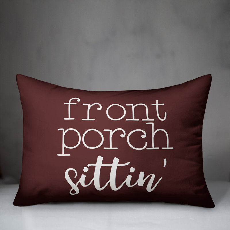 Outdoor Reversible Throw Pillow, 18"H x 25"W, Maroon