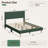 Corduroy Upholstered Platform Bed with Channel-Tufted Headboard, Modern Queen Bed Frame with Soft Padded Edges and Ambient LED-741353294-755949446