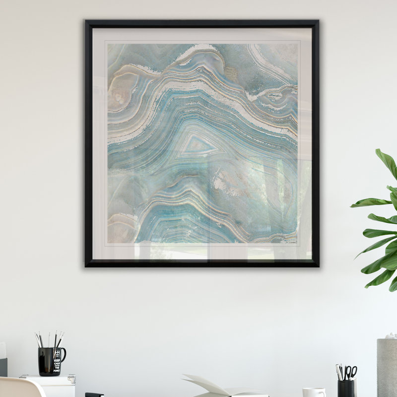 Agate in Blue I - reproduction encadrée, H 30,5 po x l 30,5 po x P 1,5 po