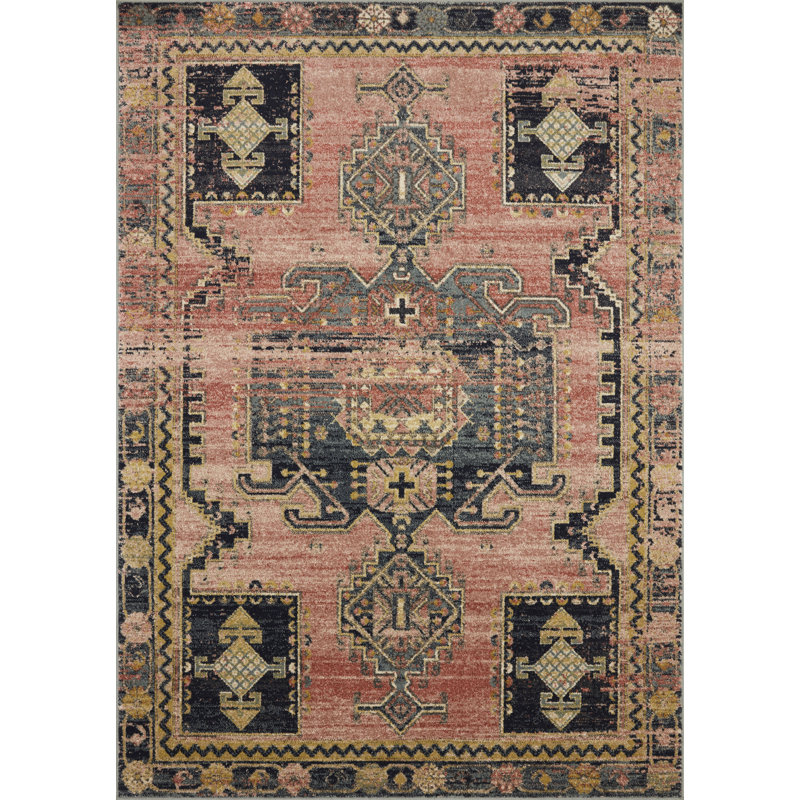 Tapis Atal Southwestern Rose, Rectangle 6 pi 7 po x 9 pi 7 po