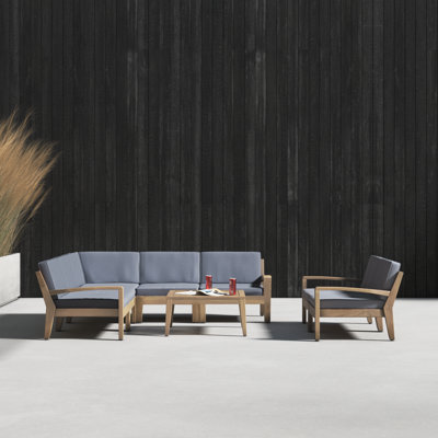 Streetman Acacia 6 - Person Modular Patio Conversation Set with Cushions