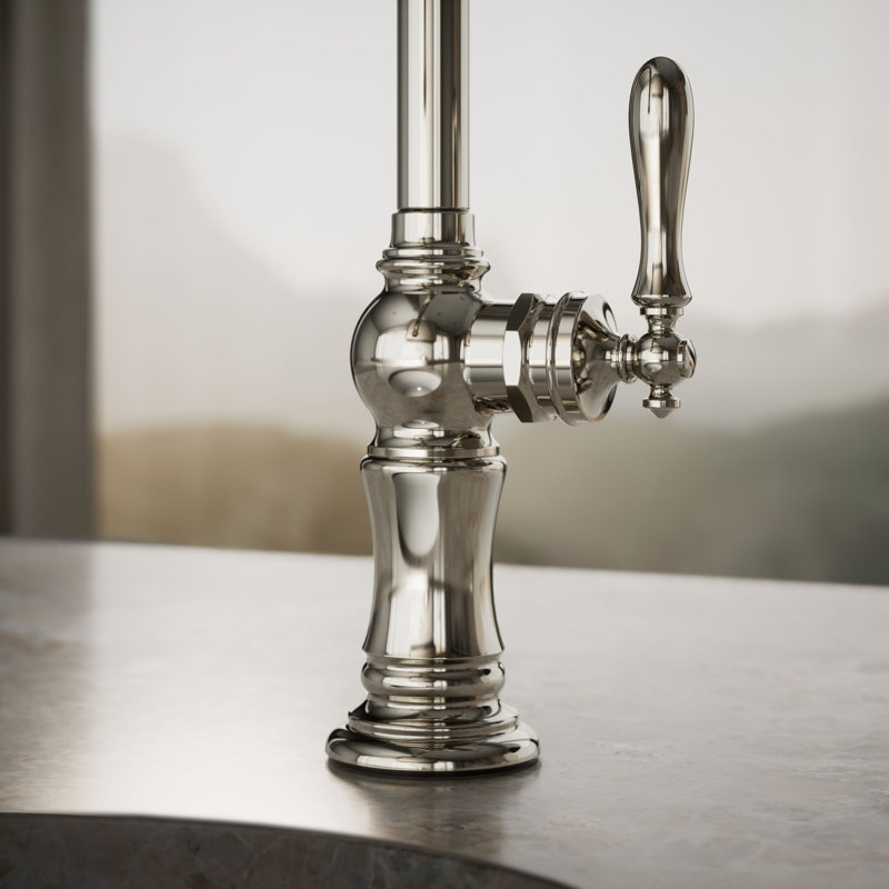 Artifacts® Single-Hole Bar Faucet with Supply Lines, Vibrant Polished Nickel