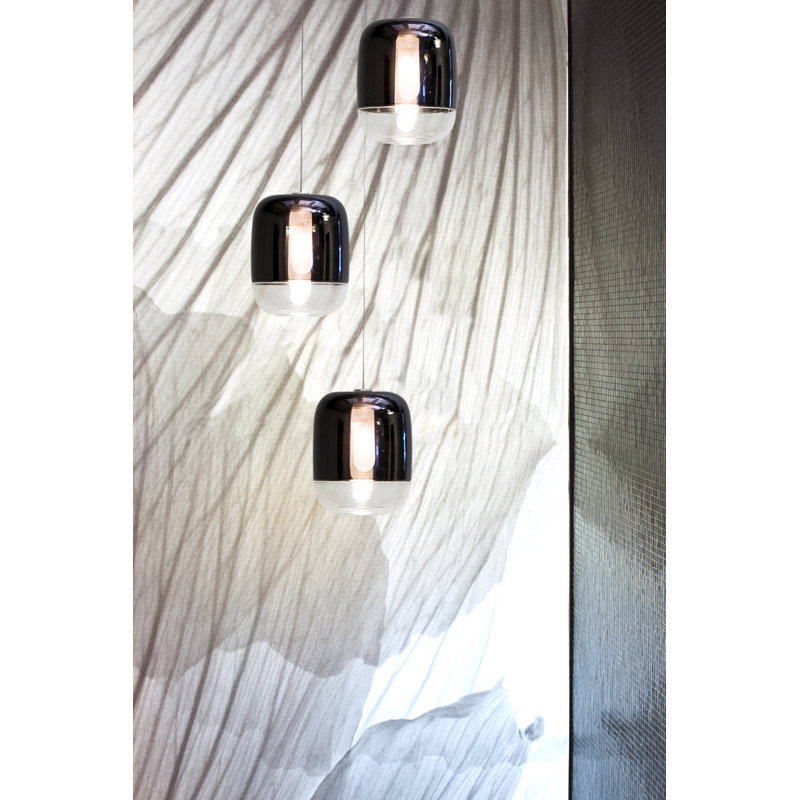 Gong 3 - Light Chrome Cluster Pendant, Black