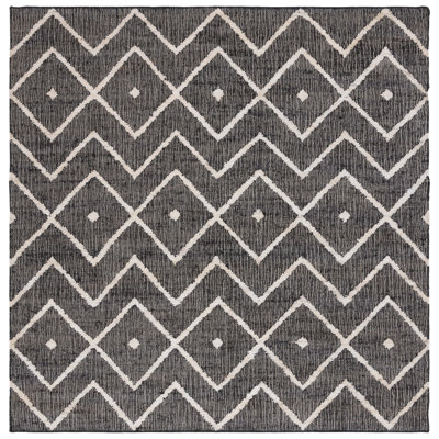 Furman Kilim Geometric Hand-Loomed Natural/Charcoal Area Rug