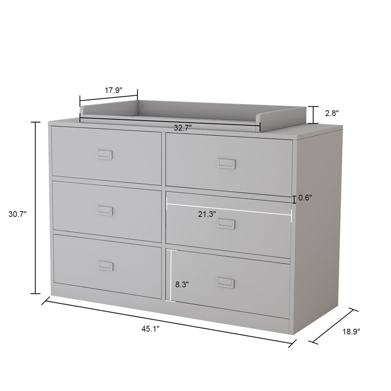Commode à langer Anglemann, Gris